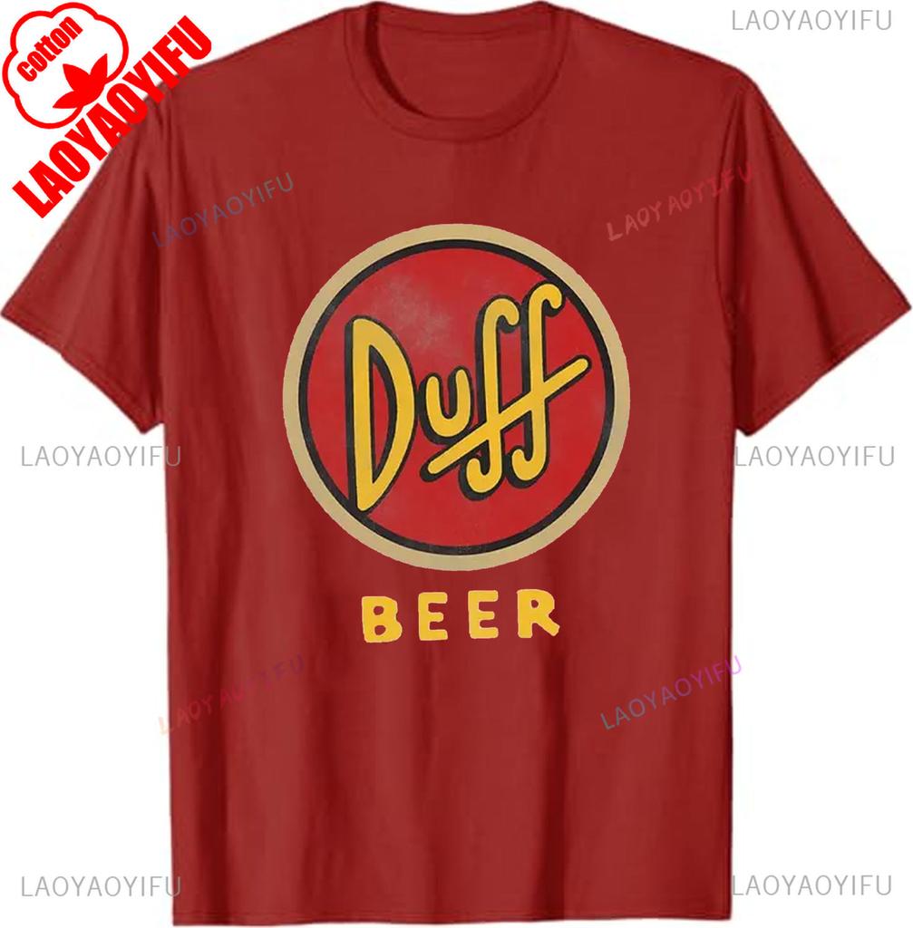 Duff Pivo Unisex Tričko Dárek pro fanouška Moe's Bar Pití Homer Simpson Duffman Oblečení Vtipné TV Show Tričko Vintage Kreslené Zboží bavlna