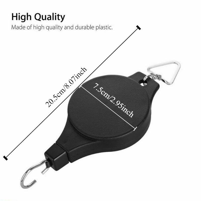 1Pc Retractable Hanging Basket Pull Down Hanger Pulley Garden Baskets Plant Pots Hanging Basin Retractable Hook Greenhouse