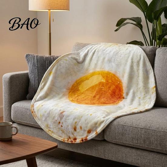 Fun Blanket for Movie Night Round Food Blanket, Realistic Themed Throw 59 Inch Novelty Waffle Pizza Burrito Donut Wrap, Soft Cozy Home Sofa Bed Travel