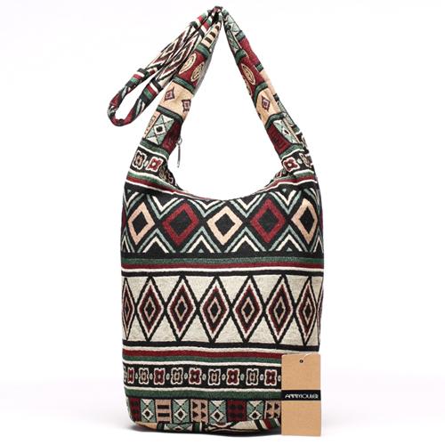 Annmouler New Women Shoulder Bag Woven Fabric Messenger Bag Aztec Hippie Bag Capacity Crossbody Bag Female Bohemian Hobo