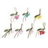 Stylish PU Leather Keychain Pendant Realistic Artificial Osmanthus Flower Design for Bags Backpacks and Accessories