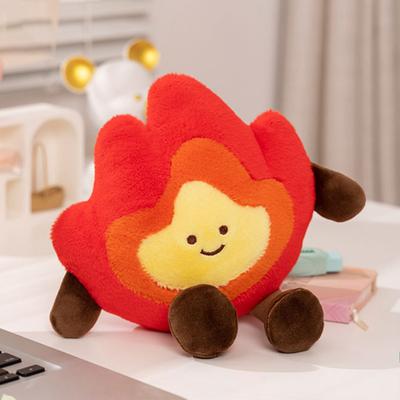 Flame Plush Toy for Kids Smiling Flame Character Pillow Soft Stuffed Toy Playtime Flame Plushie Children's Birthday Gifts
