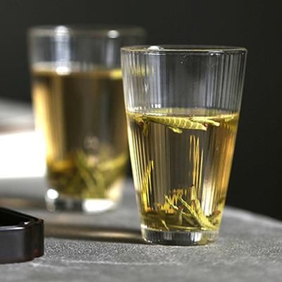 Gestreifte Kaffeetasse aus hitzebeständigem Borosilikatglas mit großem Durchmesser, exquisite Desktop-Teetasse