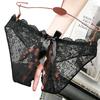 Sexy Unterwäsche für Damen Spitze Offener Schritt Transparent Tanga String Niedrige Taille Schleife Damen Tanga Ausgeschnittene Slips Dessous