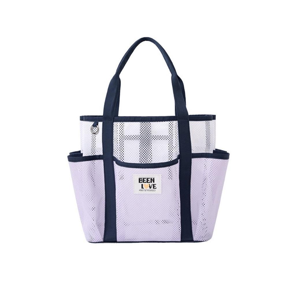 New Portable Handbag Mesh Large Capacity Mesh Wash Bag Swimming Storage Bag Unisex