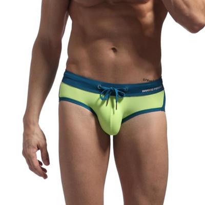 Heren Zwembroek met Contrasterende Kleuren Slim Fit Comfort Sneldrogend Zwemkleding Briefs Trekkoord Strand Zwembad Zwembroek