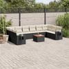 Vidaxl 11-Cz. Garden Lounge Set, Cushions Black Rattan Pe