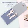 2025 New Hotsale  Professional 4-Piece Mini Manicure Set Stainless Steel Nail Kit for Beginners with Leather Case