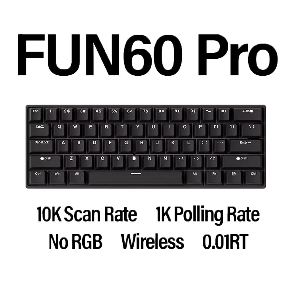 Monsgeek Fun60 Magnetic Switch Keyboard Tri Mode  Wireless Mechanical Keyboard Custom 8KHz RT0.01 Magnetic Keyboard PC Accessory