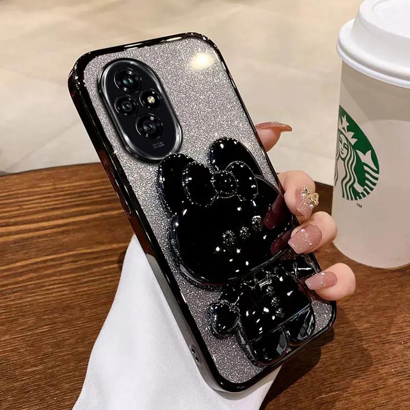 Rabbit Mirror Bracket Case for Honor 200 Pro 100 90 Lite 70 X9A X9B X8A X8B X7A X7B X6A Honor 200 Lite Seismic Protective Shell