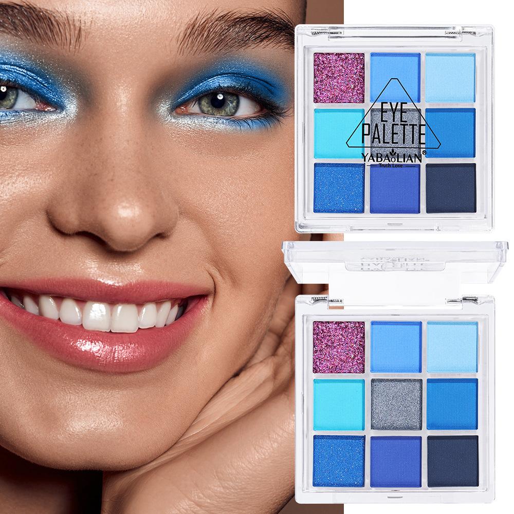 Nine-color Eyeshadow Palette Pearlescent Matte Acrylic Transparent Nine-square Eyeshadow