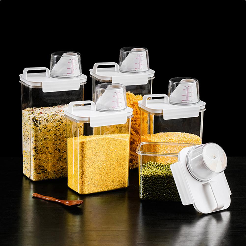Transparent Measuring Cup Grain Sealed Storage Jar Multipurpose Large Capacity Bottles For Cereal Mung Beans