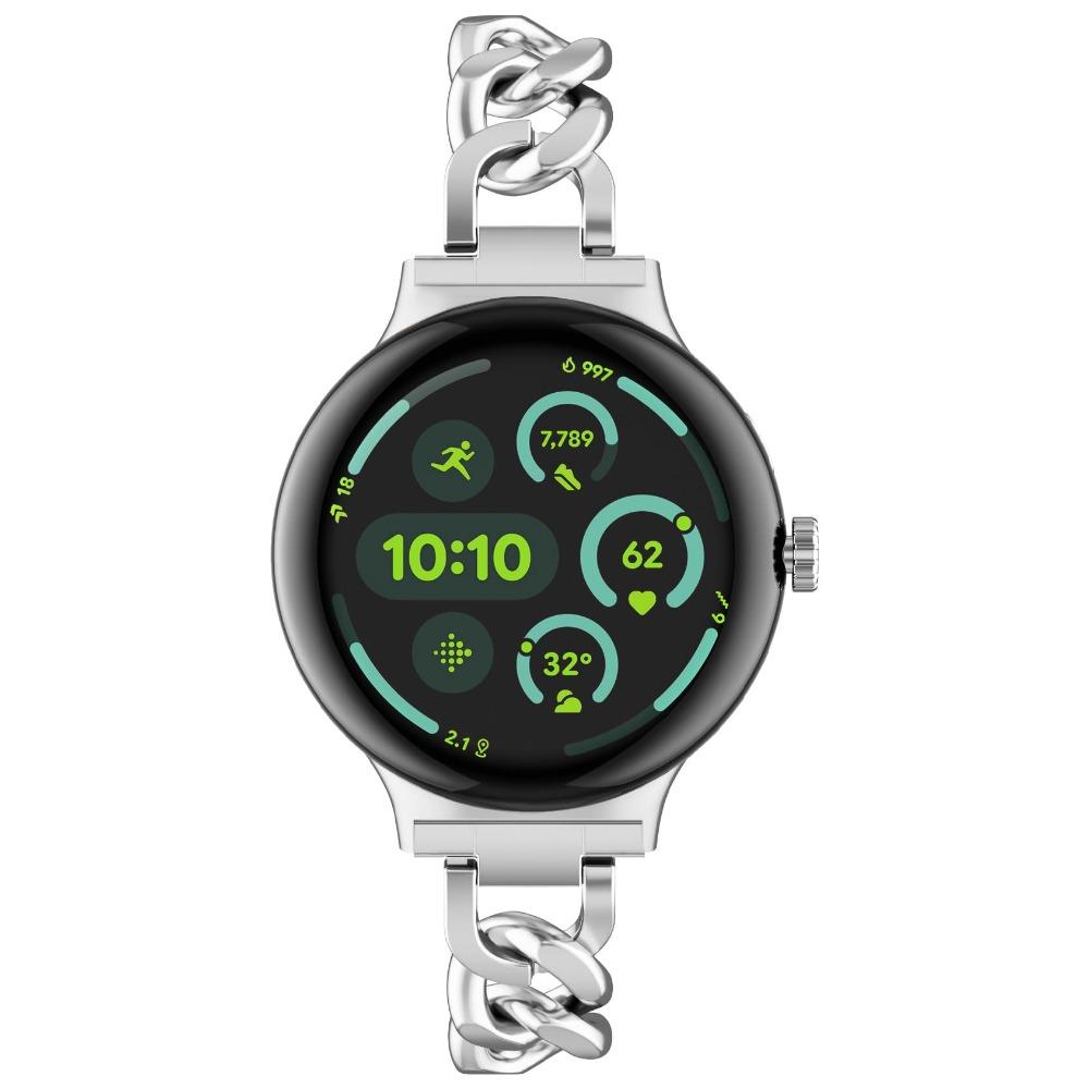 Stylový řetízkový nerezový pásek pro Google Pixel Watch 3 4 45mm Kovový řetízkový nastavitelný náramek Řemínek na hodinky Pro Google Pixel Watch 1 2 3 4 41mm