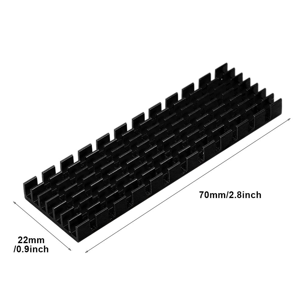 M.2 SSD 2280 PCIE Solid State Drive Heat Sink Cooling Fin 70x22x6mm for DesktopsBlack