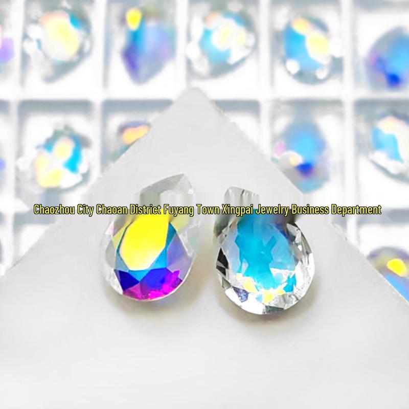 Teardrop K9 Glass Pendant 10x14