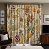2-piece set of high-definition digital printed curtainFloral Embroidered Curtain Yellow Green Orange ColorfulHome decoration sty