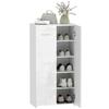 High-Gloss Shoe Cabinet for 10 Pairs, 5 Shelves, Adjustable Shelves, 55x36x108cm, White