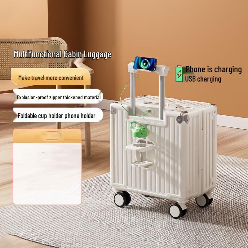 Yuzhan Carry-on Luggage with Cup Holder & USB Charging 20 inch