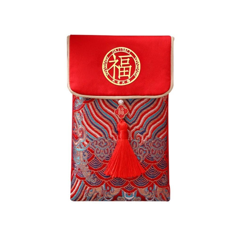 Best Wishes Brocade Red Envelop Embroidery Red Pockets Exquisite Hongbao  Spring Festival