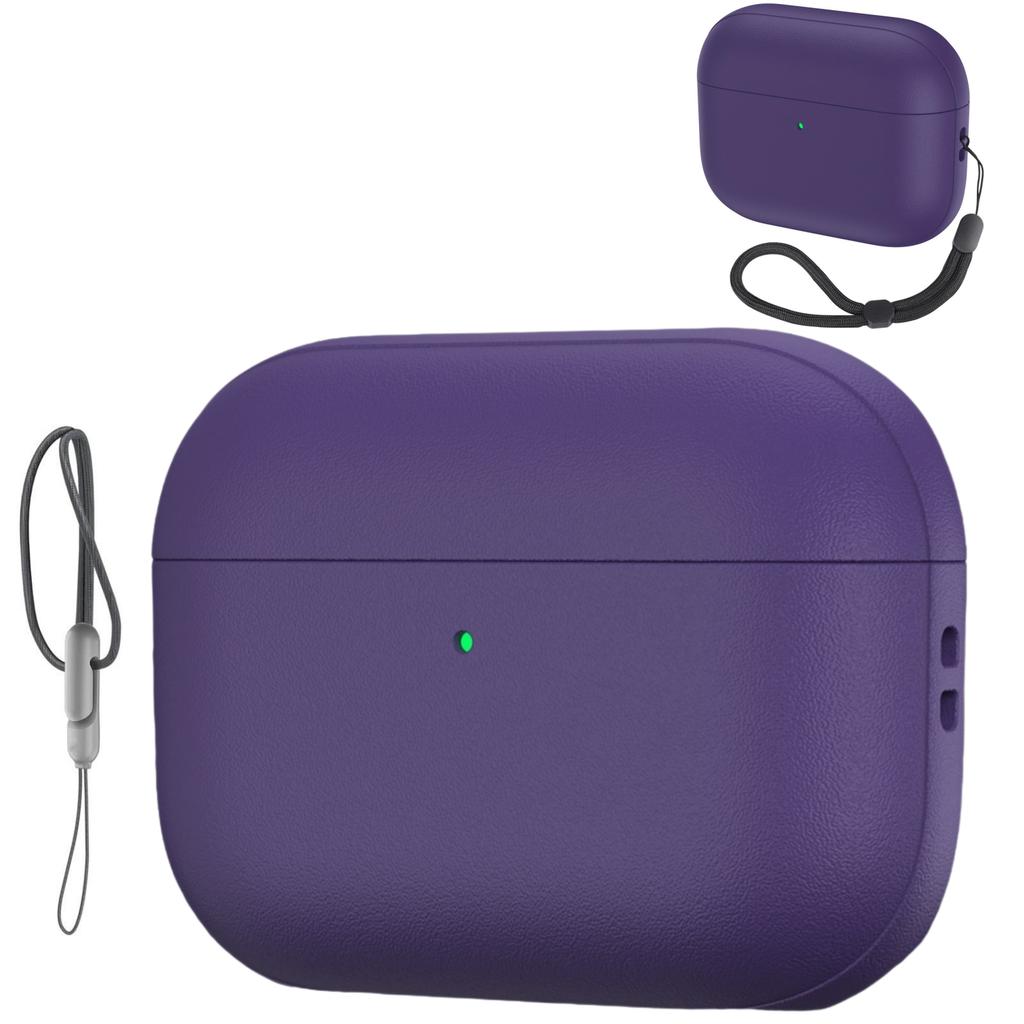 Shockproof Protective Cover for AirPods Pro 3 Compatible with AirPods Pro 3rd Generation Case Leather Texture Case with Keychain