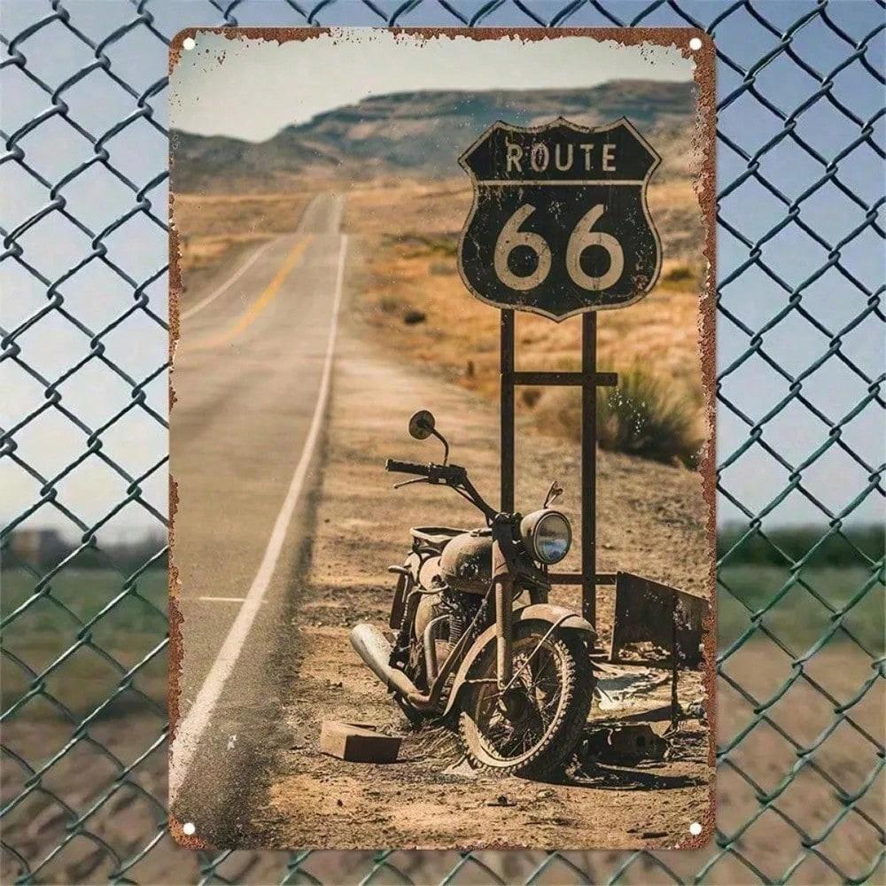 

Vintage Route 66 Metal Tin Sign Wall Art for Bar Garage Man Cave 20x30