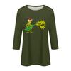 3/4 Sleeve Tops For Women T-Shirt Casual Christmas Print Tops T Shirt Round Neck Pullover Blouse