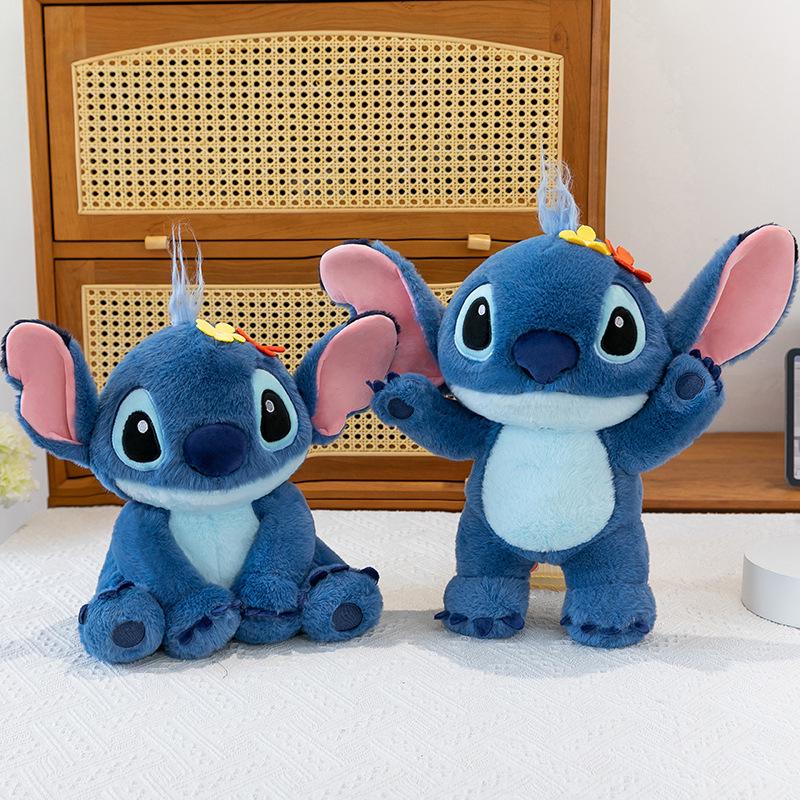 Sakura Pink Stitch Plush Toy with Flowers - Valentine's Day Gift for Girls