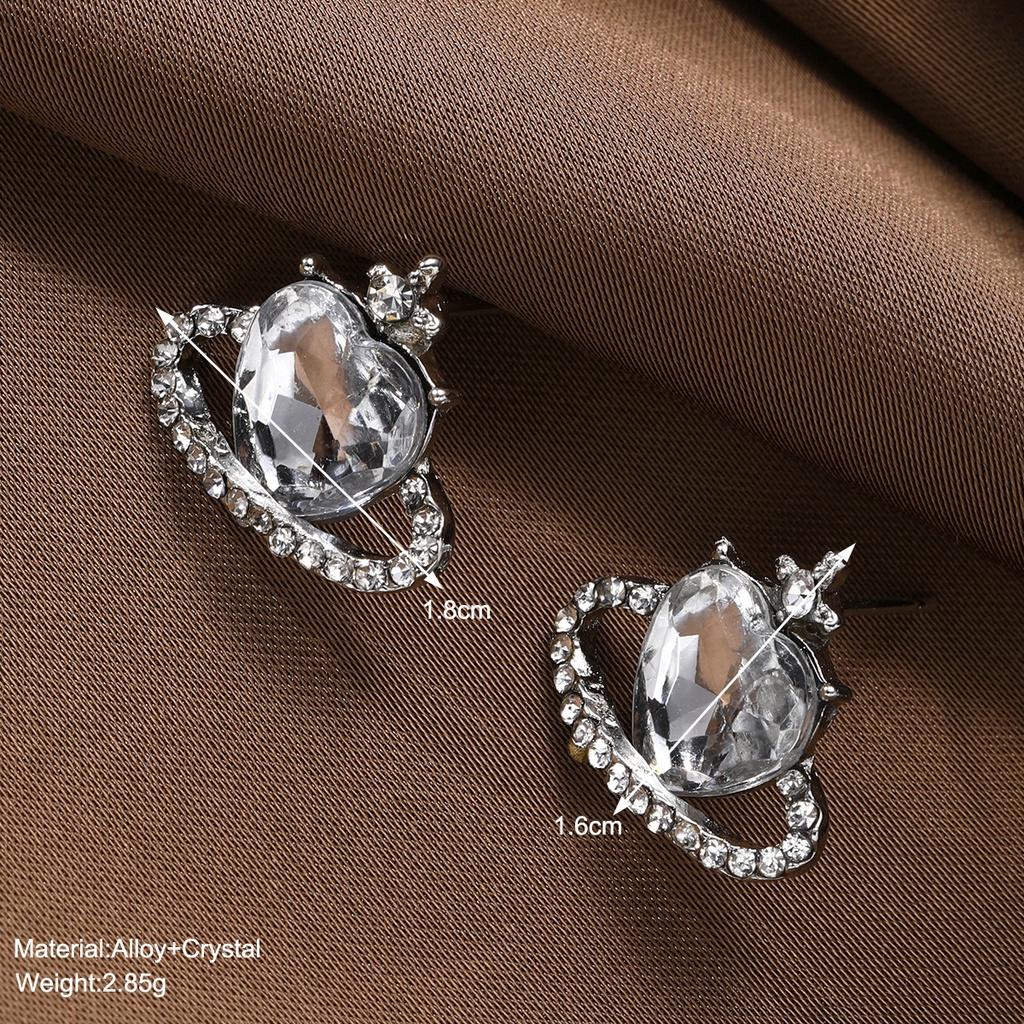 

Элегантные серьги-гвоздики в форме сердца с цирконием, серебряные серьги для женщин, ювелирные аксессуары