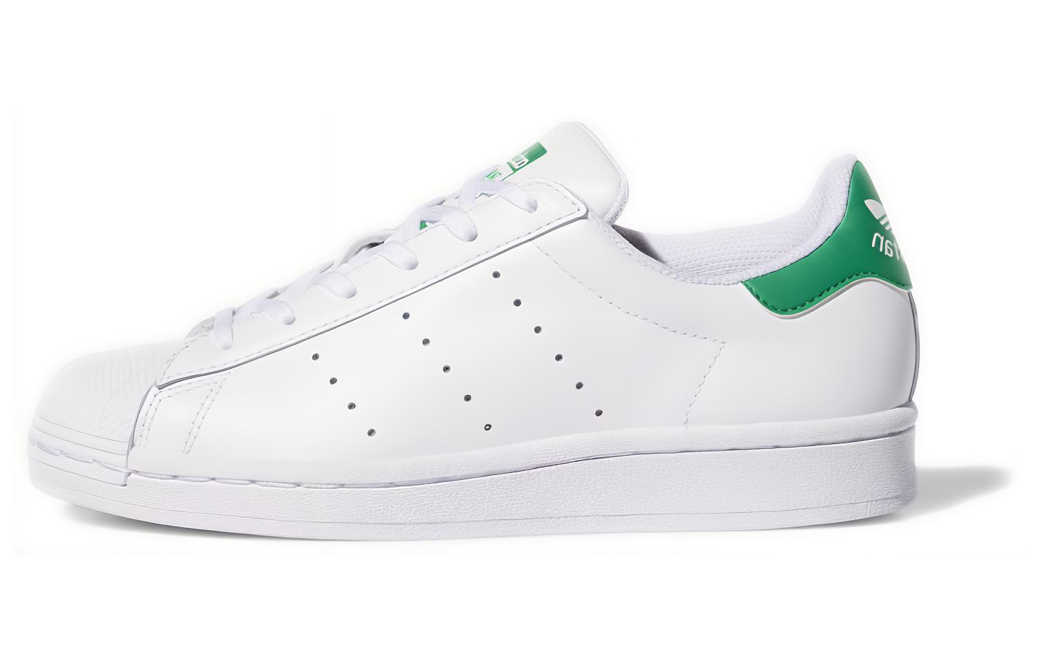 

Adidas Originals Stan Smith Slip Resistant Slip Resistant Low top Kids Skateboarding Shoes Bright Green Heel Tab FX1014 36