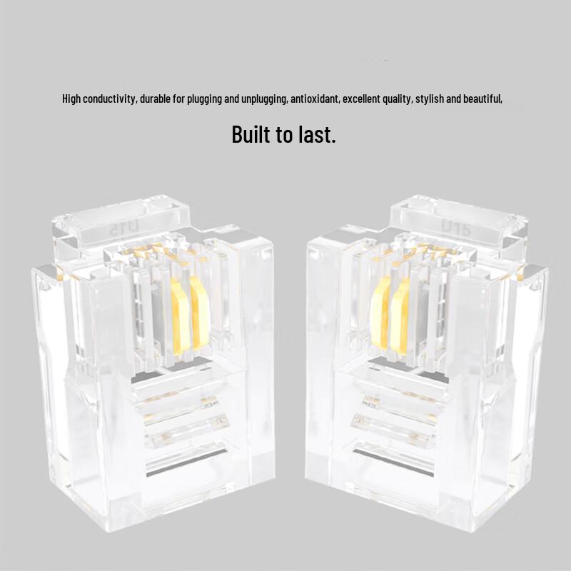 Chuanqin RJ11 Gold-Plated Phone Line Connectors (100 Pack)