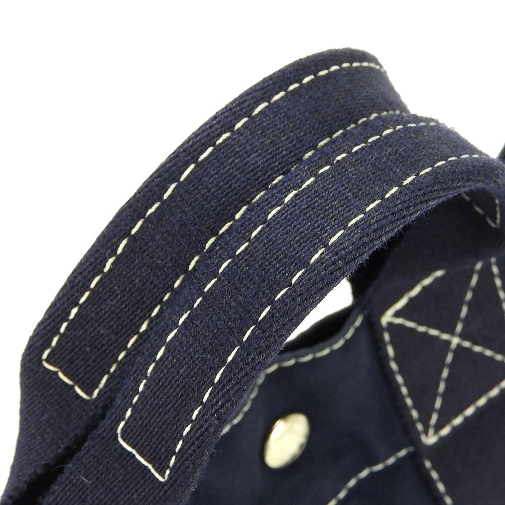 Used HERMES Handbag Tote PM Deauville canvas Navy Navy casual