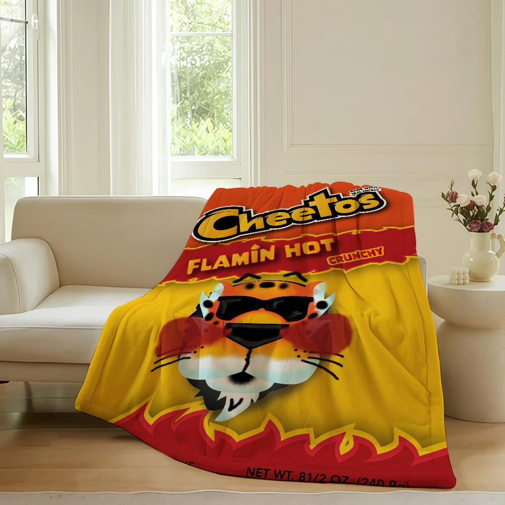 Fashion Food Print C-Cheetos Blanket For Sofa Office Bed Plane Travel Sleep Read Relax Camping Soft And Warm