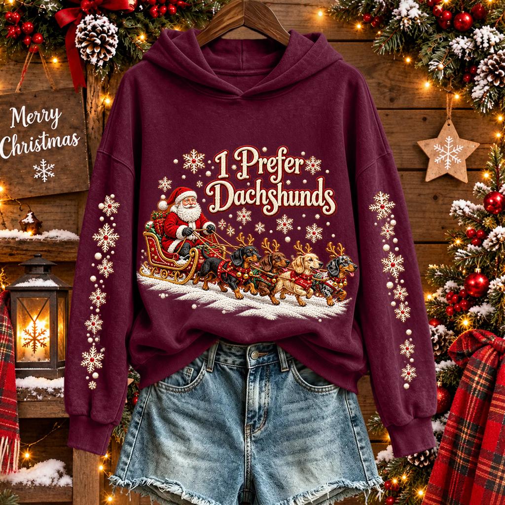 Women's Christmas Print Long Sleeve Round Neck Top for Holiday Casual Wear
