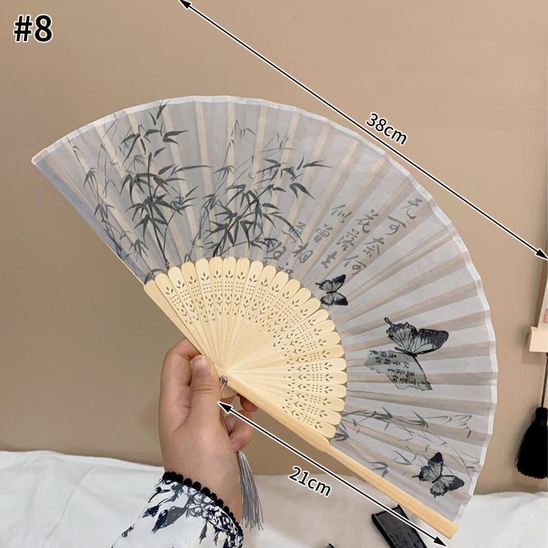 Decorative Sequin Fan Embroidery Fan Chinese Style Folding Fan Peacock Fans Sequin Dance Fan Hand Heldfan Performance Props