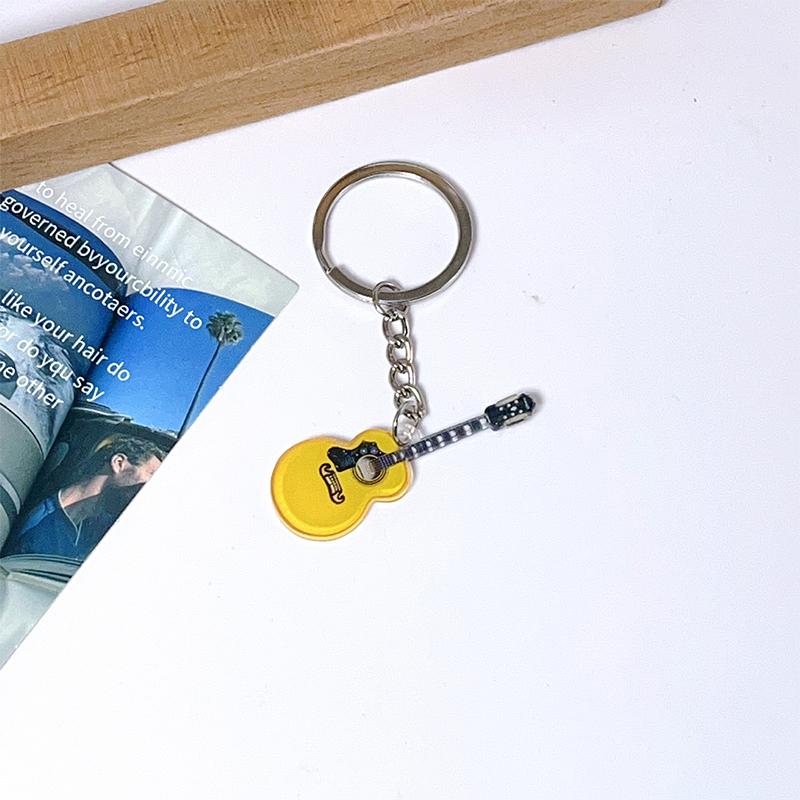 Creative Mini Guitar Keychain Pendant Handbag Charm Accessories Music Festival Souvenir Gift