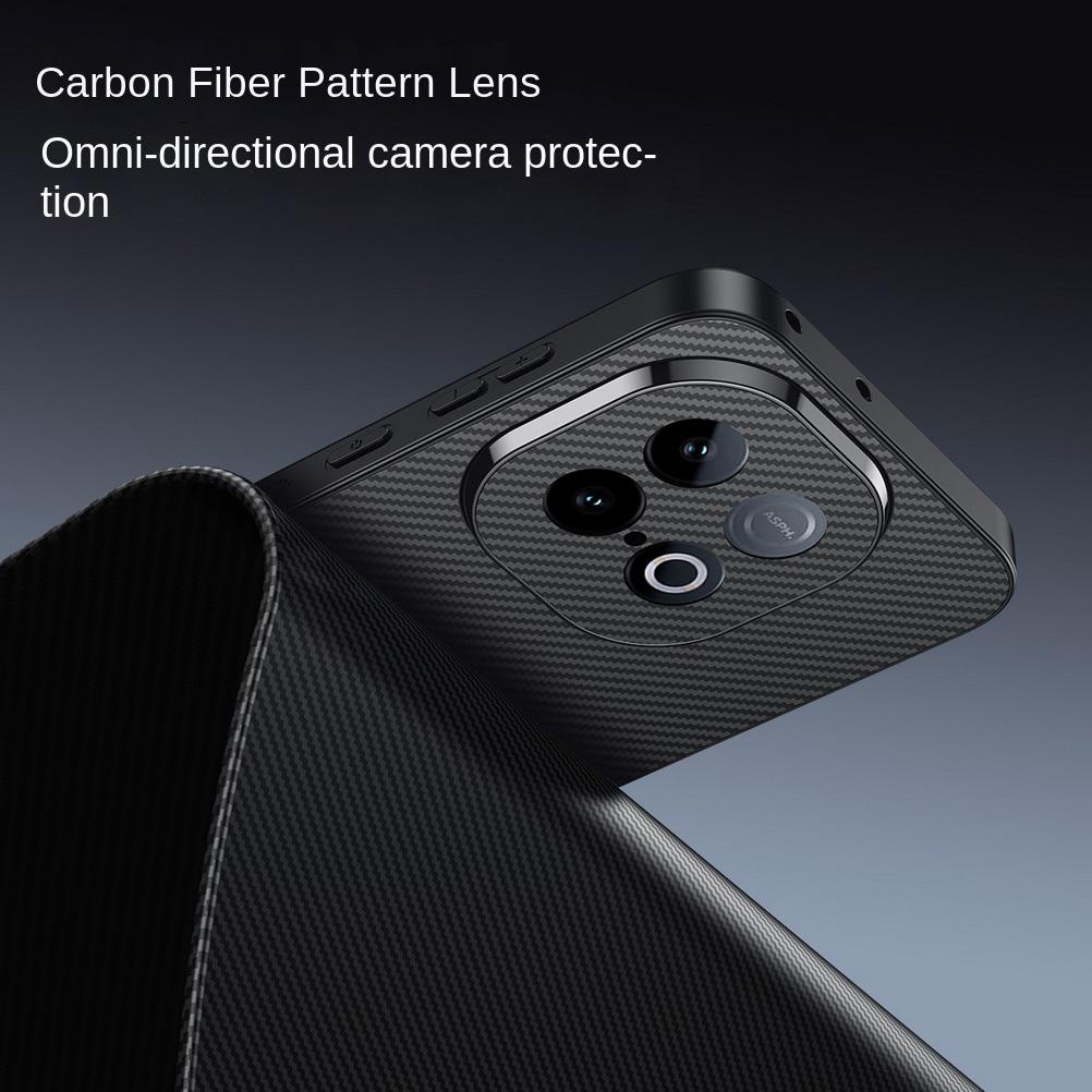 Kohlefaser Anti-Drop Textur Mikro Matt Zarte Haptik Hülle Für IQOO Z10 Turbo Pro Z9 IQOO Neo 10 9 8 7 IQOO 13 12 Pro Abdeckung