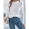 Solid-colored Black Ear-trimmed Long-sleeved Stand-up Collar Pullover Sweater for Women In Autumn and Winter