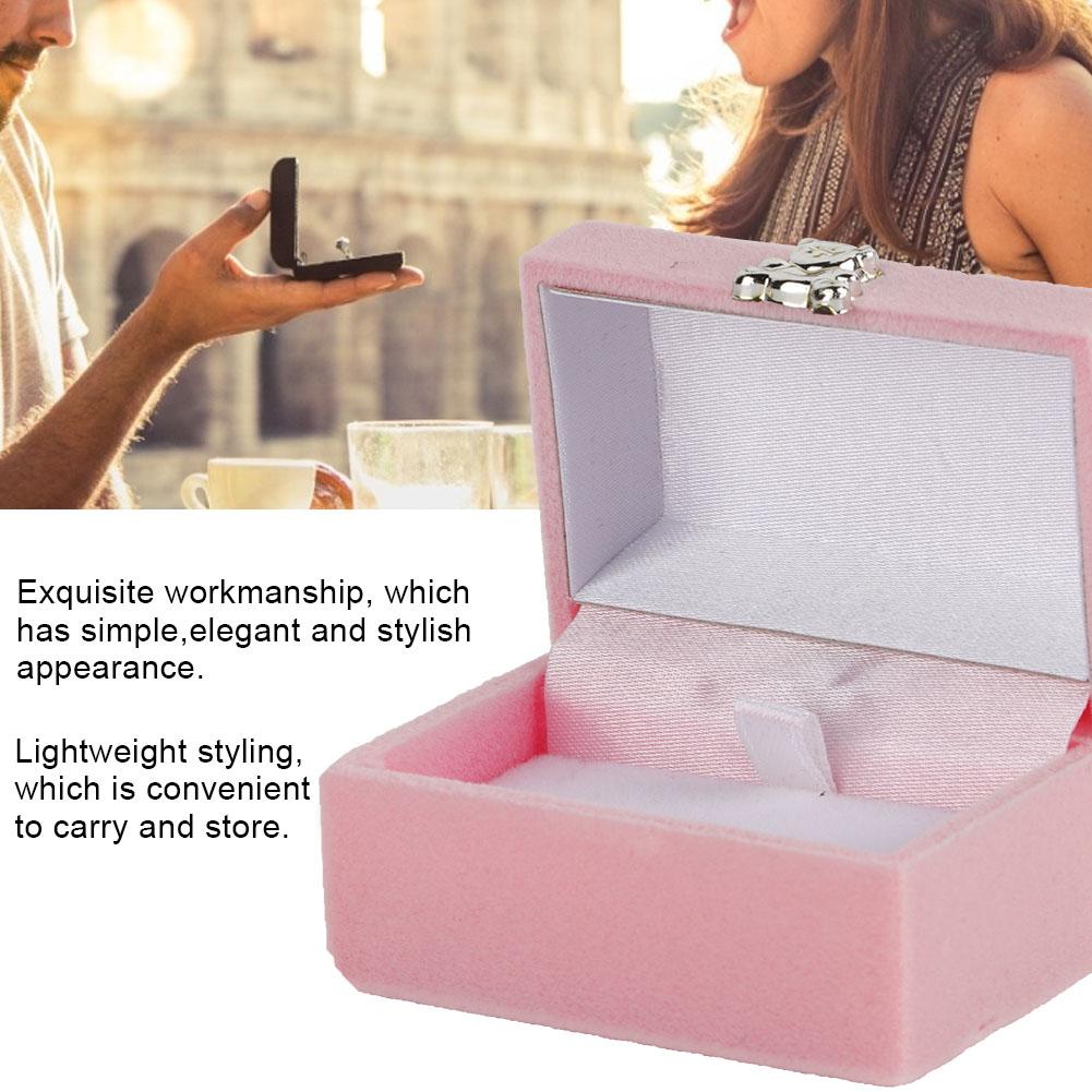 Jewelry Ring Box Case Pendant Gift Storage Display Organizer Accessory (Pink)