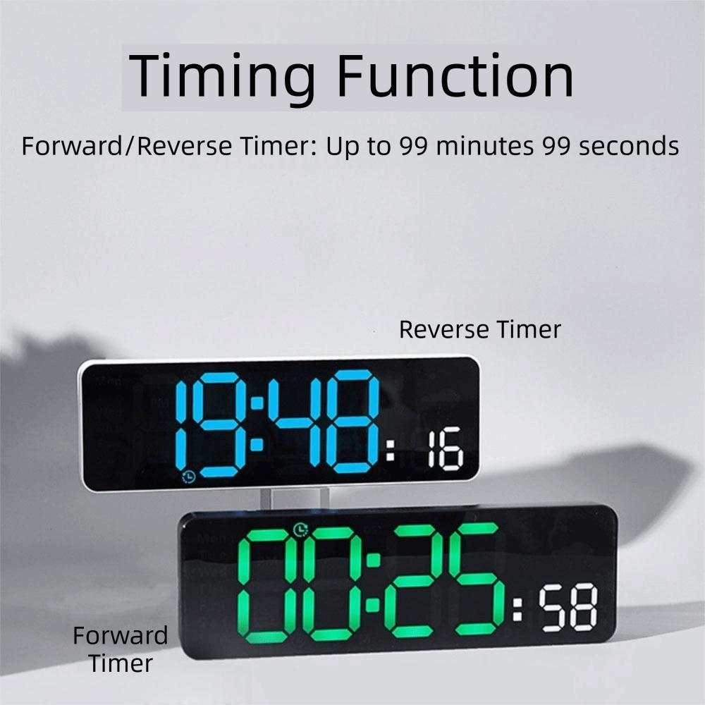 Large Screen Alarm Clock Temperature Humidity  Display LED Clock Digital Wall Clock  Living Room