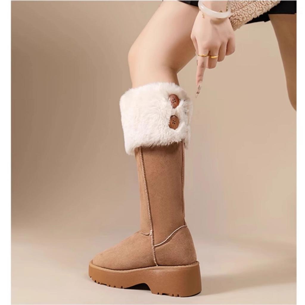 Wool version~ thick-soled snow boots women's 2025 winter new two-wear boots Northeast velvet thickened high cotton boots