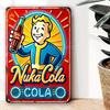 WastelandNostalgiaCo Nuka Cola Aluminum Sign | Vintage Sci-Fi Wall Art | Pre-Drilled for Game Rooms & Man Caves