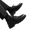 Suit leather shoes autumn British style business dress student height increase casual soft sole black big head shoes