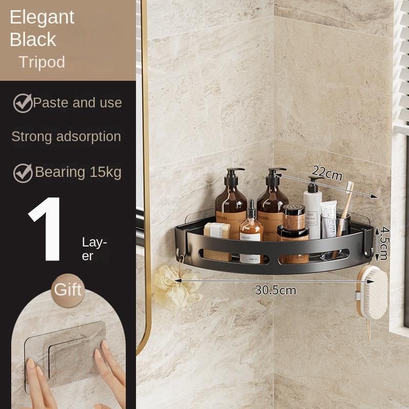 

No Need for Perforat Bathroom Shampoo Holder Shower Caddy Shelve Storage No Drill Shelf Corner Towel Holder Shelves for Bathroom