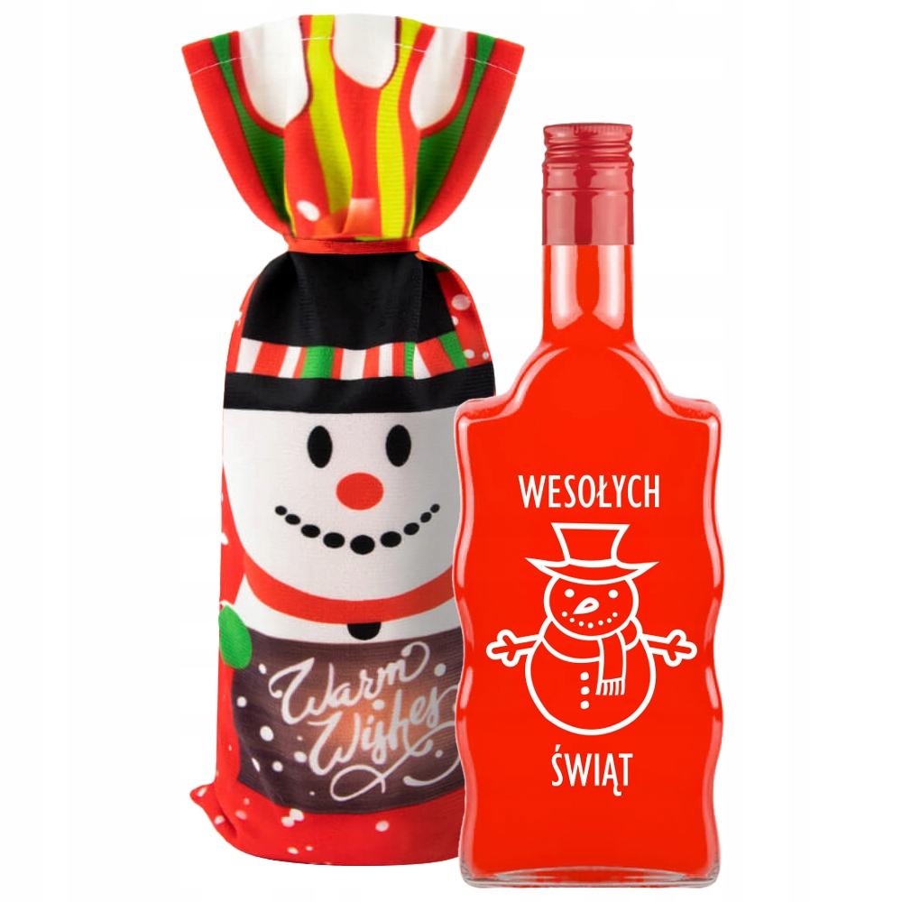 SET: WAVE BOTTLE WITH PRINT + CHRISTMAS BAG Gift Wrapping
