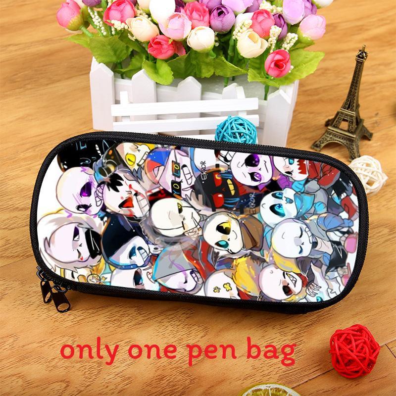 Undertale Pencil Case Large Capacity Nylon Organizer For Students And Artists