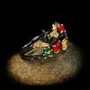 2026 European and American Fashion Popular Color Flower Angel Two-color Women's Ring Hand Jewelry
