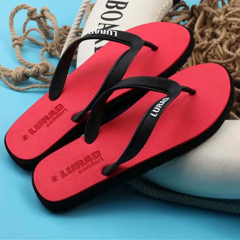 Men's Shoe Eva Slides Flat 2024 Fashion Fun Male Slipper Trend Rubber Summer Sale Cheap Shoes Liquidation With Korean Style Pvc
