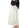 Women's 2026 High Waist A-Line Skirt: French Bud, Slimming, Mid-Length, Loose Drawstring