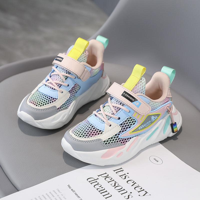 Fashion Children Shoes Girls Sneakers School Sports Summer Mesh Breathable For Kids Tennis Casual Shoes
