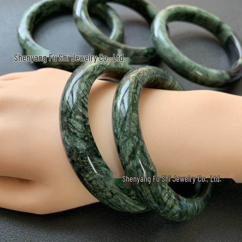 Xiuyan Jade  Black Medicine King Stone Green Bracelet Seven Generations Fate